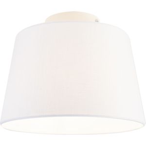 Moderne plafondlamp met witte kap 25 cm - Combi