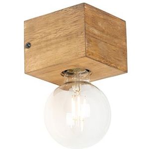 Landelijke wandlamp hout - Bloc