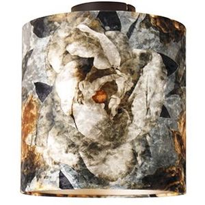 QAZQA combi - Klassieke Plafondlamp - 1 lichts - Ø 250 mm - Bloemen print - Woonkamers-sSlaapkamers-sKeuken