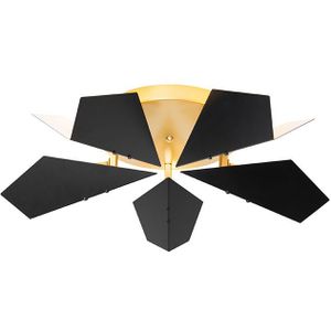 Design plafondlamp zwart met goud 5-lichts - Sinem