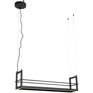 Hanglamp zwart met rek incl. LED 3-staps dimbaar - Cage Rack