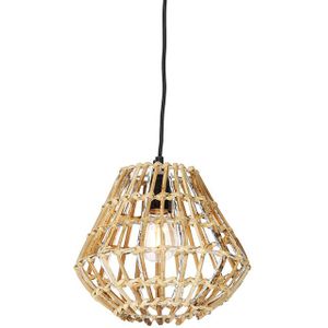 Landelijke hanglamp bamboe met wit - Canna Diamond