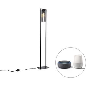 Smart moderne vloerlamp zwart incl. Wifi ST64 - Balenco Wazo