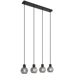 QAZQA vidro - Art Deco Hanglamp eettafel - 4 lichts - L 74 cm - Grijs - Woonkamers-sSlaapkamers-sKeuken