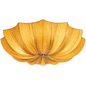 Design plafondlamp goud zijden 52 cm 3-lichts - Plu