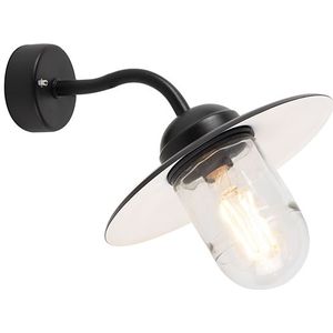 QAZQA munich - Industriele Wandlamp voor buiten - 1 lichts - D 360 mm - Zwart - Industrieel - Buitenverlichting