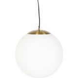 QAZQA ball hl - Moderne Hanglamp - 1 lichts - Ø 400 mm - Wit - Woonkamers-sSlaapkamers-sKeuken