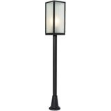 Staande buitenlamp zwart met ribbel glas 100 cm IP44 - Charlois