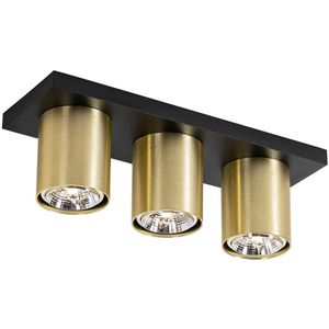 Moderne plafondspot zwart met goud 3-lichts - Tubo