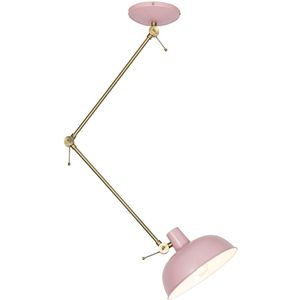 QAZQA milou - Retro Plafondlamp - 1 lichts - L 25 cm - Roze - Woonkamers-sSlaapkamers-sKeuken