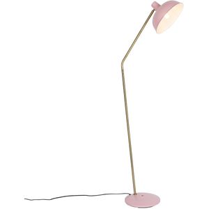 QAZQA milou - Retro Vloerlamps-sStaande Lamp - 1 lichts - H 138 cm - Roze - Woonkamers-sSlaapkamers-sKeuken