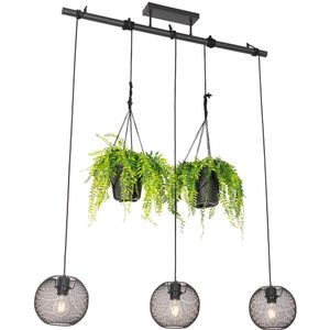 IndustriÃ«le hanglamp zwart 3-lichts - Flor