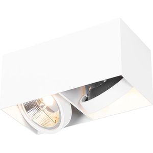 Design spot wit rechthoekig AR111 2-lichts - Box