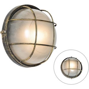 IndustriÃ«le buitenwandlamp antiek goud IP44 - Hanneke