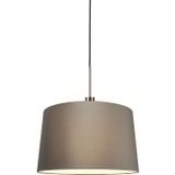 QAZQA Combi - Moderne Hanglamp met kap - 1 lichts - Ø 450 mm - Taupe - Woonkamer