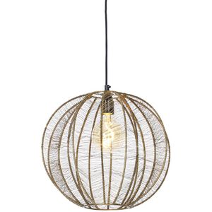 QAZQA Dong - Industriele Hanglamp - 1 Lichts - 38 cm - Brons - Industrieel - Woonkamer - Slaapkamer