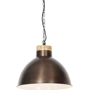 Vintage hanglamp koper met hout - Pointer