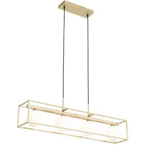 Design plafondlamp goud met wit 4-lichts - Aniek