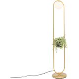 Art deco vloerlamp goud met wit glas - Isabella