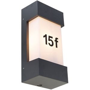 QAZQA tide - Moderne Wandlamp voor buiten - 1 lichts - D 9 cm - Donkergrijs - Buitenverlichting