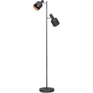 Moderne vloerlamp zwart met 2 spots - Conter