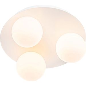 QAZQA cederic - Moderne Plafondlamp - 3 lichts - Ø 23 cm - Wit - Buitenverlichting