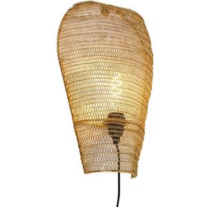 QAZQA nidum - Oosterse Wandlamp voor binnen - 1 lichts - D 10 cm - Goud/messing - Woonkamers-sSlaapkamers-sKeuken