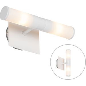 QAZQA Bath - Moderne Wandlamp Voor Binnen Voor Badkamer - 2 Lichts - D 11.5 cm - Wit -
