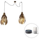 Smart hanglamp goud 2-lichts incl. Wifi A60 - Botanica