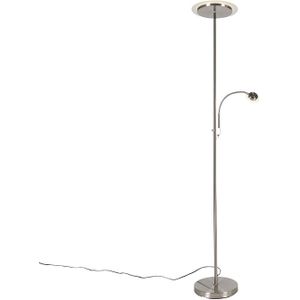 Moderne vloerlamp staal incl. LED met leesarm - Chala