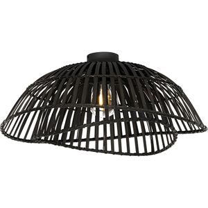 QAZQA pua - Oosterse Plafondlamp - 1 lichts - Ø 62 cm - Zwart - Woonkamers-sSlaapkamers-sKeuken