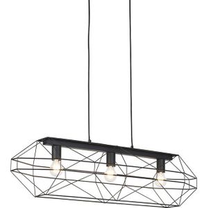 IndustriÃ«le hanglamp zwart 3-lichts - Carcass