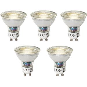 Set van 5 GU10 dimbare LED lamp 3W 200 lm 4000K