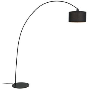 QAZQA vinossa - Moderne Staande booglamp - 1 lichts - H 1800 mm - Zwart - Woonkamer