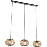Oosterse hanglamp bamboe 3-lichts langwerpig - Amira