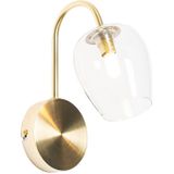 Klassieke wandlamp goud met glas - Elien