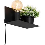 QAZQA muro - Moderne Wandlamp voor binnen - 1 lichts - D 15 cm - Zwart - Woonkamers-sSlaapkamers-sKeuken