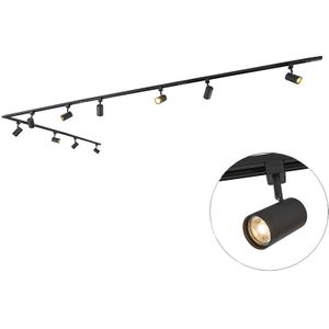 Smart railsysteem zwart 1-fase 10-lichts incl. WiFi GU10 - Iconic Jeana