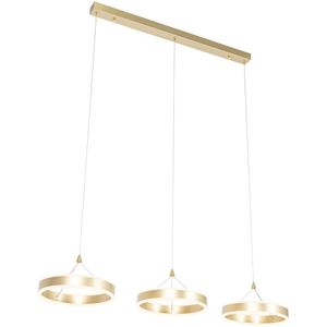 Hanglamp messing langwerpig incl. LED 3-staps dimbaar 3-lichts - Lyani