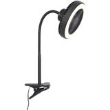 QAZQA dores - Moderne LED Tafellamp met flexarm - 1 lichts - Ø 17 cm - Zwart - Woonkamers-sSlaapkamer