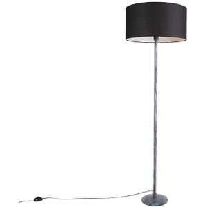 Vloerlamp grijs met zwarte kap 50 cm - Simplo