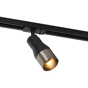 Moderne spot zwart met gunmetal voor 1-fase railsysteem GU10 50mm - Iconic Kohua