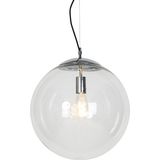 Scandinavische hanglamp chroom met helder glas - Ball 40