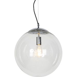 Scandinavische hanglamp chroom met helder glas - Ball 40