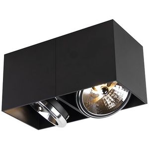 QAZQA box - Moderne Plafondspots-sSpotjes-sOpbouwspot - 2 lichts - L 24 cm - Zwart - Woonkamers-sSlaapkamers-sKeuken