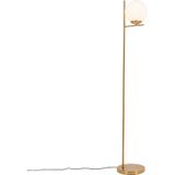 QAZQA flore - Design Vloerlamps-sStaande Lamp - 1 lichts - H 150 cm - Goud/messing - Woonkamers-sSlaapkamers-sKeuken