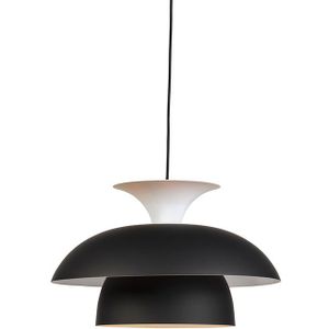 Moderne ronde hanglamp zwart met wit 3-laags - Titus