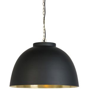 Hanglamp zwart met messing binnenkant 60 cm - Hoodi