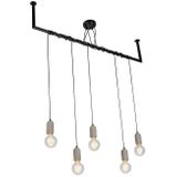 IndustriÃ«le hanglamp zwart met beton 5-lichts - Cavoba