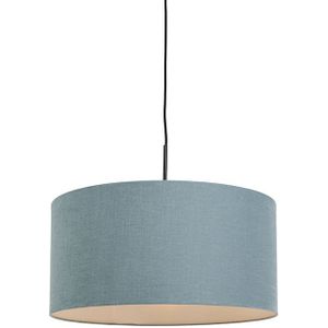 QAZQA combi - Moderne Hanglamp met kap - 1 lichts - Ø 500 mm - Blauw - Woonkamers-sSlaapkamers-sKeuken